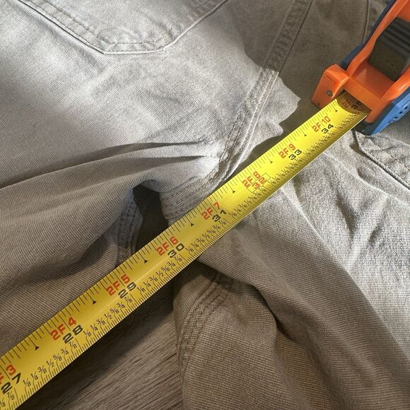 Duluth Trading Pants Mens 38 Khaki Flex Fire Hose Cargo Pockets Tactical 30x32 - Picture 6 of 6